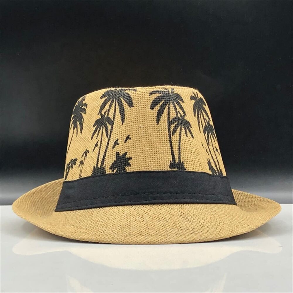 1404 Unisex Panama Straw Hats Short Brim Fedora Straw Hat Trilby Hat Palm - Picture 2 of 5
